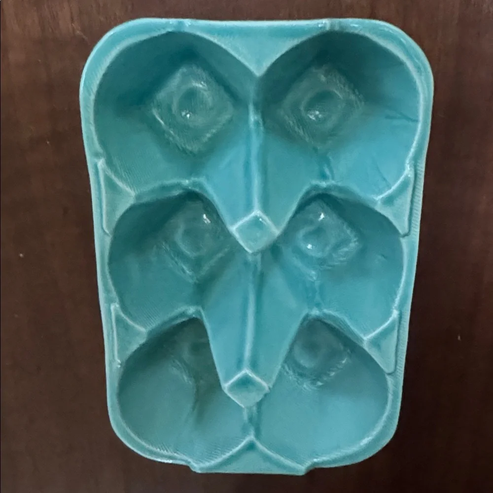 ANTHROPOLOGIE biscuit HALF-DOZEN 6 EGG CRATE TURQUOISE Blue STONEWARE #25442534
